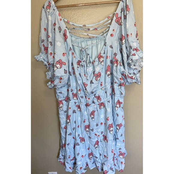 Sanrio My Melody Strappy Back Dress Size 4 or 4X Blue Midi Cosplay Bunny NWT - Picture 5 of 9